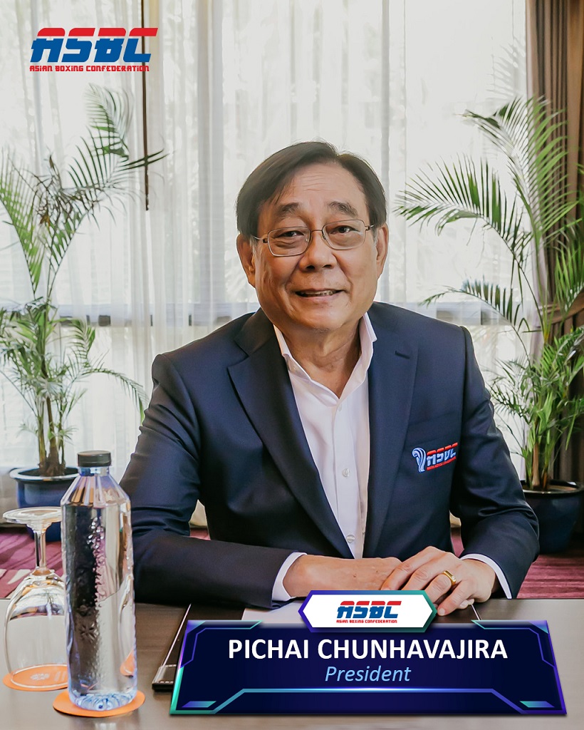 A Família Asiática do Boxe parabeniza o Presidente da ASBC, Sr. Pichai Chunhavajira, que assume as funções de Vice-Primeiro Ministro e Ministro das Finanças na Tailândia