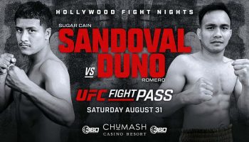 Cain Sandoval lidera o Hollywood Fight Nights em 31 de agosto